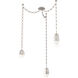 Pebble LED 14.3 inch Beige Silver Swag Multi-Pendant Ceiling Light in 3000K LED, Oval Chain