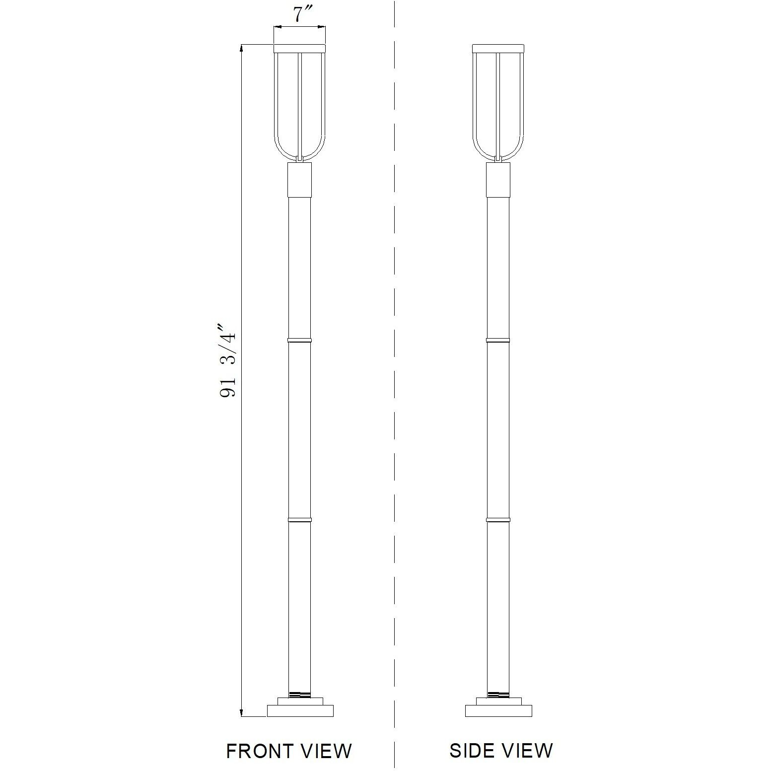Leland LED 91.75 inch Sand Black Outdoor Post Mounted Fixture