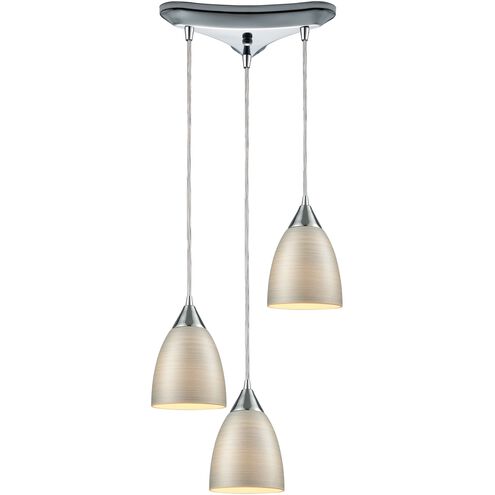 Merida 3 Light 10 inch Polished Chrome Multi Pendant Ceiling Light