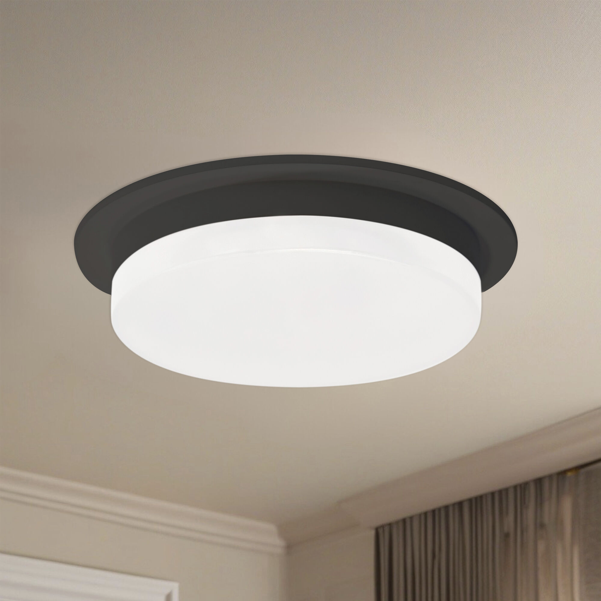 Stockton LED 6 inch Black Flush Mount Ceiling Light