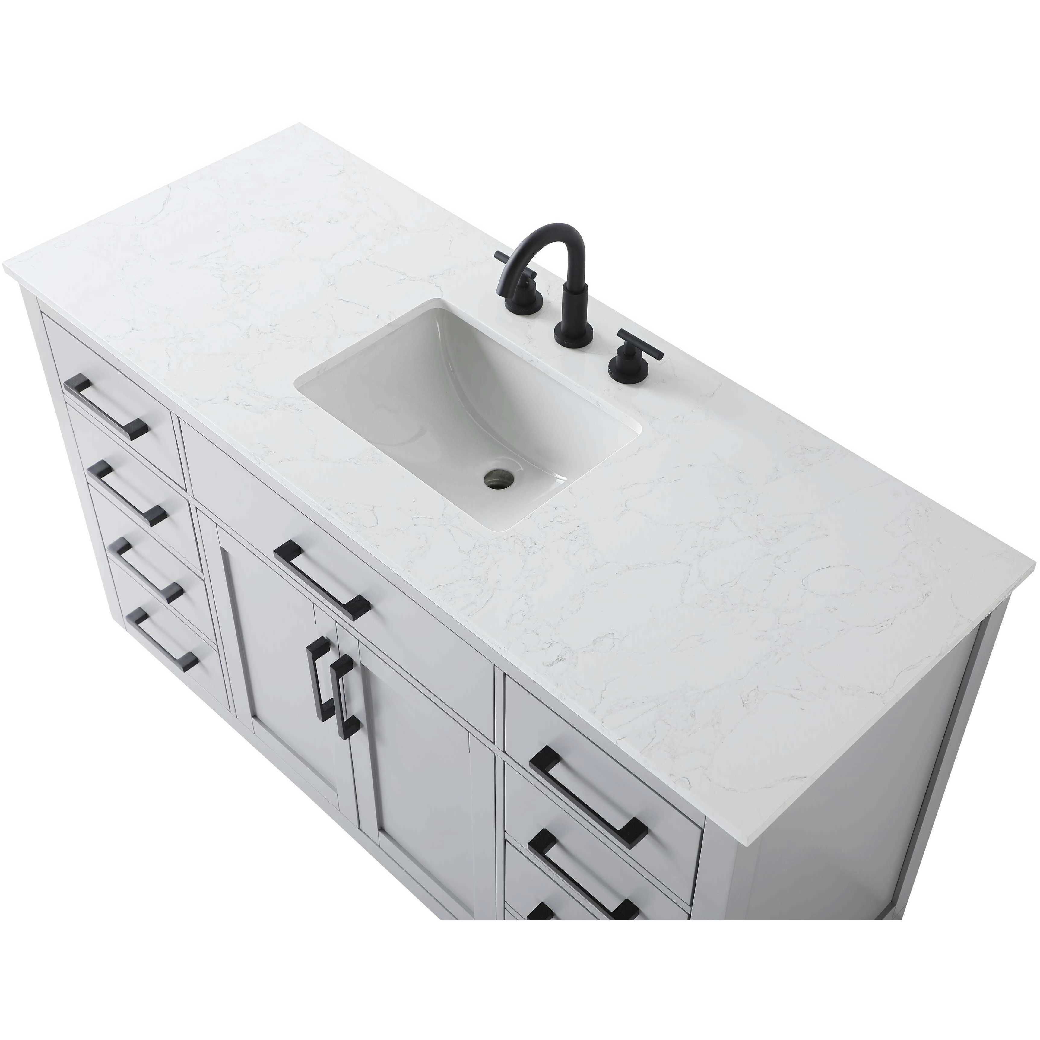 Alden 54 X 35 inch Grey Bathroom Vanity Cabinet