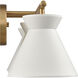 Forme 3 Light 25 inch White with Brushed Gold Vanity Light Wall Light