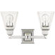 Mission 2 Light 15 inch Polished Chrome Vanity Sconce Wall Light