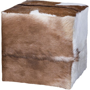 Goat Hide 18 inch Natural Ottoman