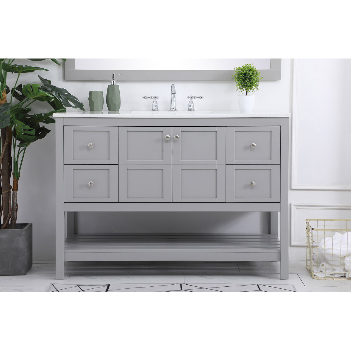 Theo 48 X 22 X 34 inch Gray Vanity Sink Set