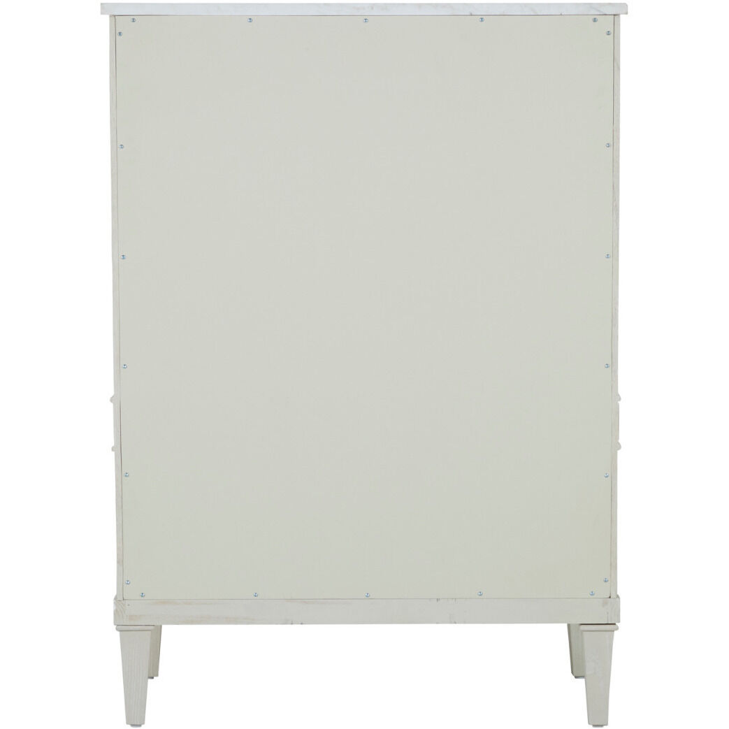 Archie Cerused White / Agros White Stone / Antique Bronze Cabinet