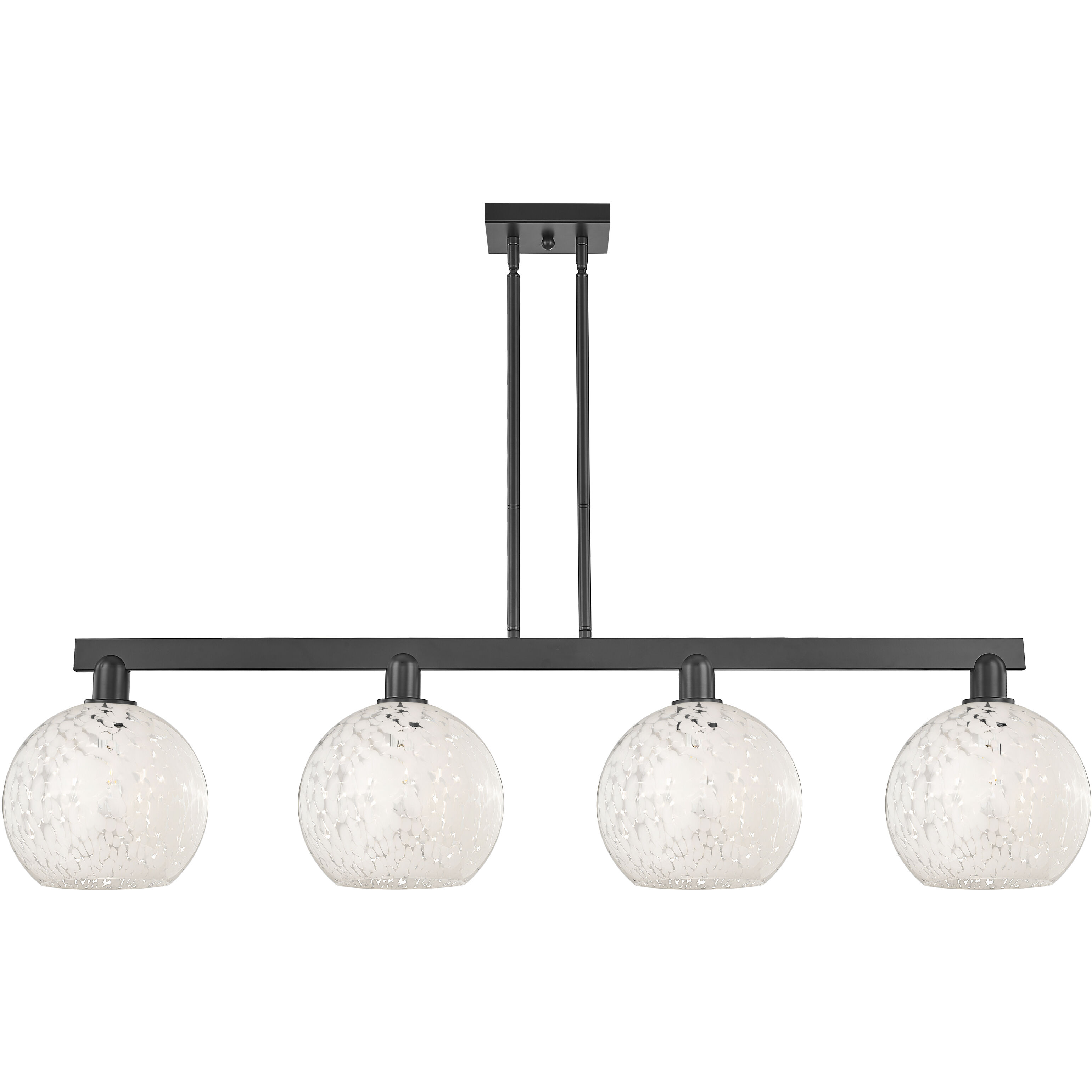 Arcadia White Mouchette Island Light Ceiling Light in Matte Black