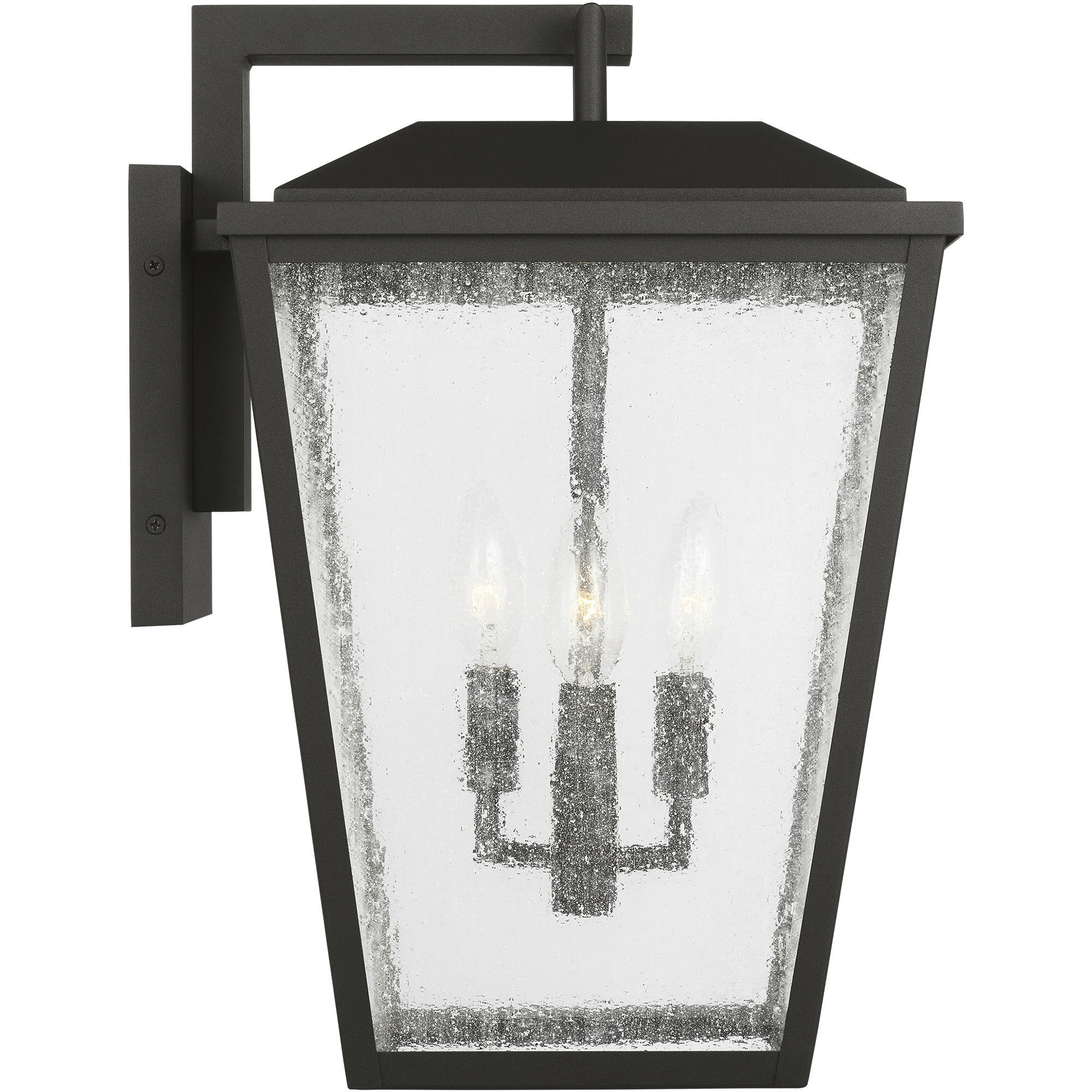 Drew & Jonathan Kennewick 3 Light 16.5 inch Textured Black Outdoor Wall Lantern, Large
