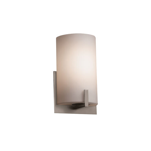Fusion Wall Sconce Wall Light in Brushed Nickel, Incandescent, Opal Fusion