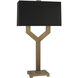 Valerie 34.25 inch 100 watt Vintage Brass Table Lamp Portable Light in Black With Matte Gold