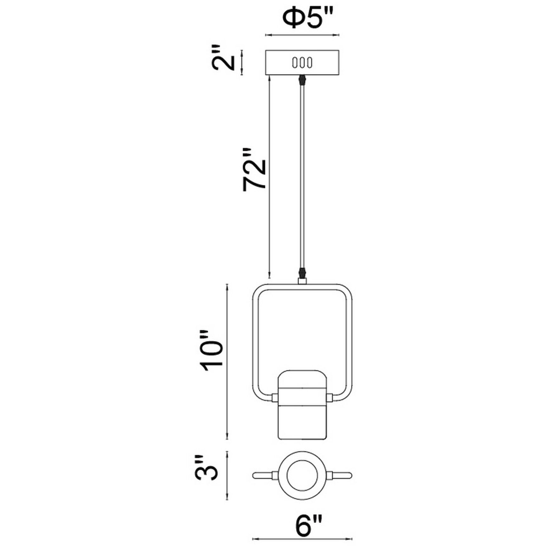Moxie LED 3 inch Black Down Mini Pendant Ceiling Light