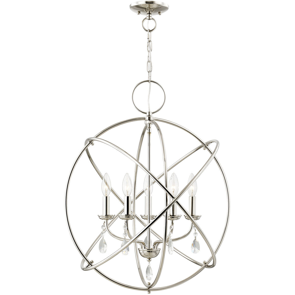 Aria 5 Light 22 inch Polished Nickel Chandelier Ceiling Light