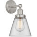 Cone 1 Light 6.5 inch Brushed Satin Nickel Sconce Wall Light