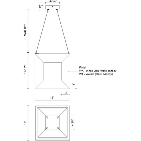 Morina LED 12 inch Walnut Pendant Ceiling Light