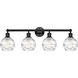 Edison Athens Deco Swirl 4 Light 33 inch Matte Black Bath Vanity Light Wall Light