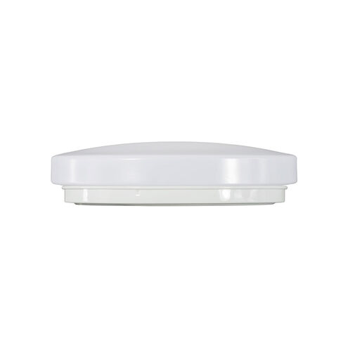 Relyence LED 12 inch White Flush Mount Ceiling Light, Round Drum