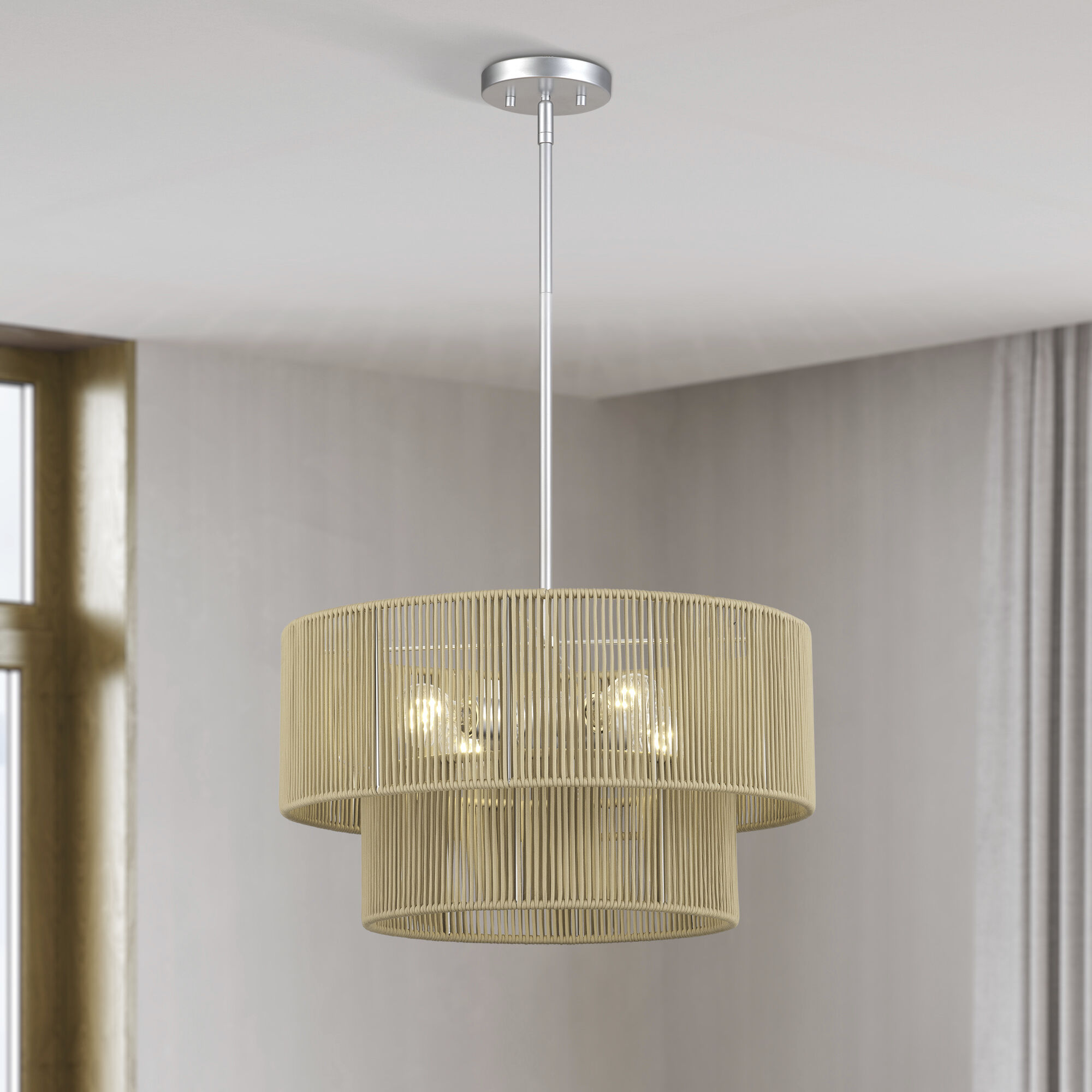 Acordia 4 Light 20 inch Painted Nickel Pendant Chandelier Ceiling Light