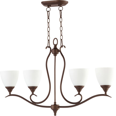 Flora 4 Light 36 inch Oiled Bronze Island Light Ceiling Light