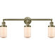 Franklin Restoration Dover 3 Light 31 inch Antique Brass Bath Vanity Light Wall Light in Incandescent, Matte White Glass, Franklin Restoration