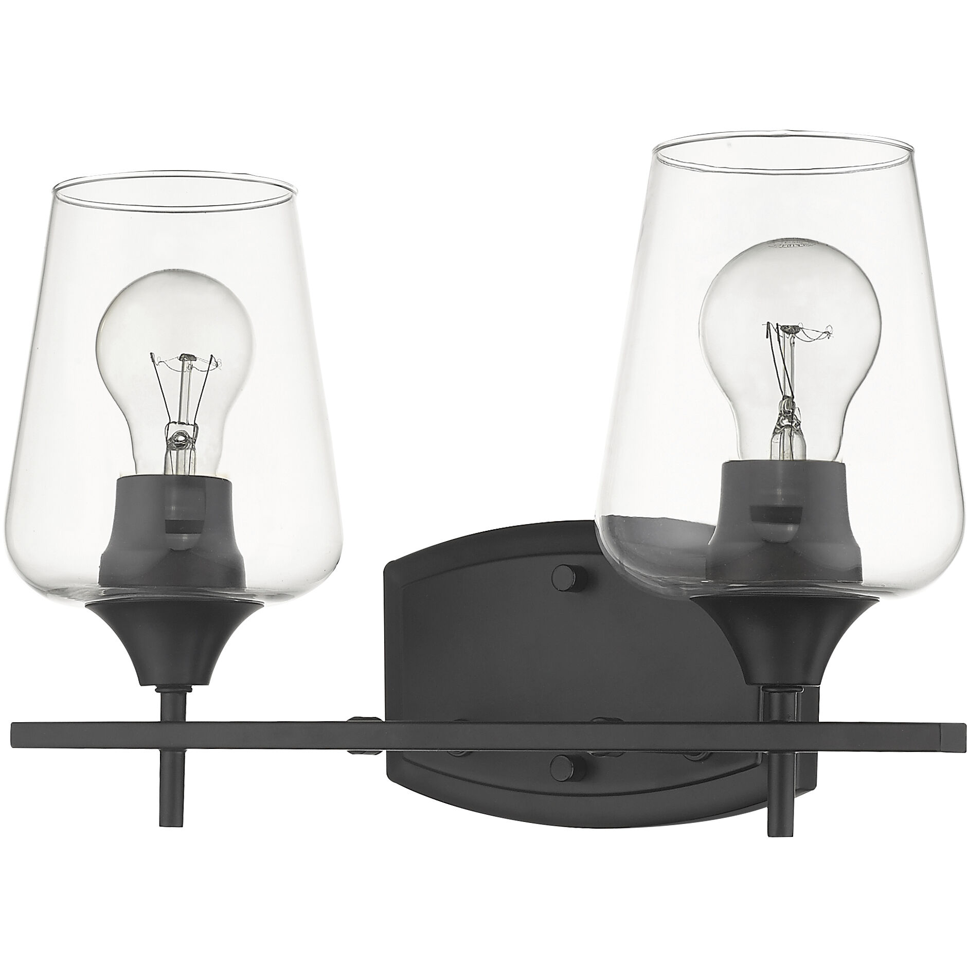 Joliet 2 Light 15 inch Matte Black Vanity Wall Light