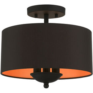 Bradhurst 3 Light 12 inch Black Semi-Flush Mount Ceiling Light