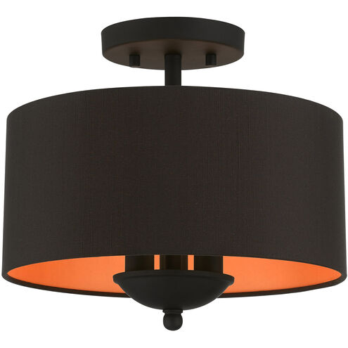 Bradhurst 3 Light 12 inch Black Semi-Flush Mount Ceiling Light