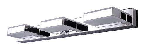 2198 Series LED 28 inch Silver Vanity Light Wall Light, Chrome Hardware, Chrome Metal