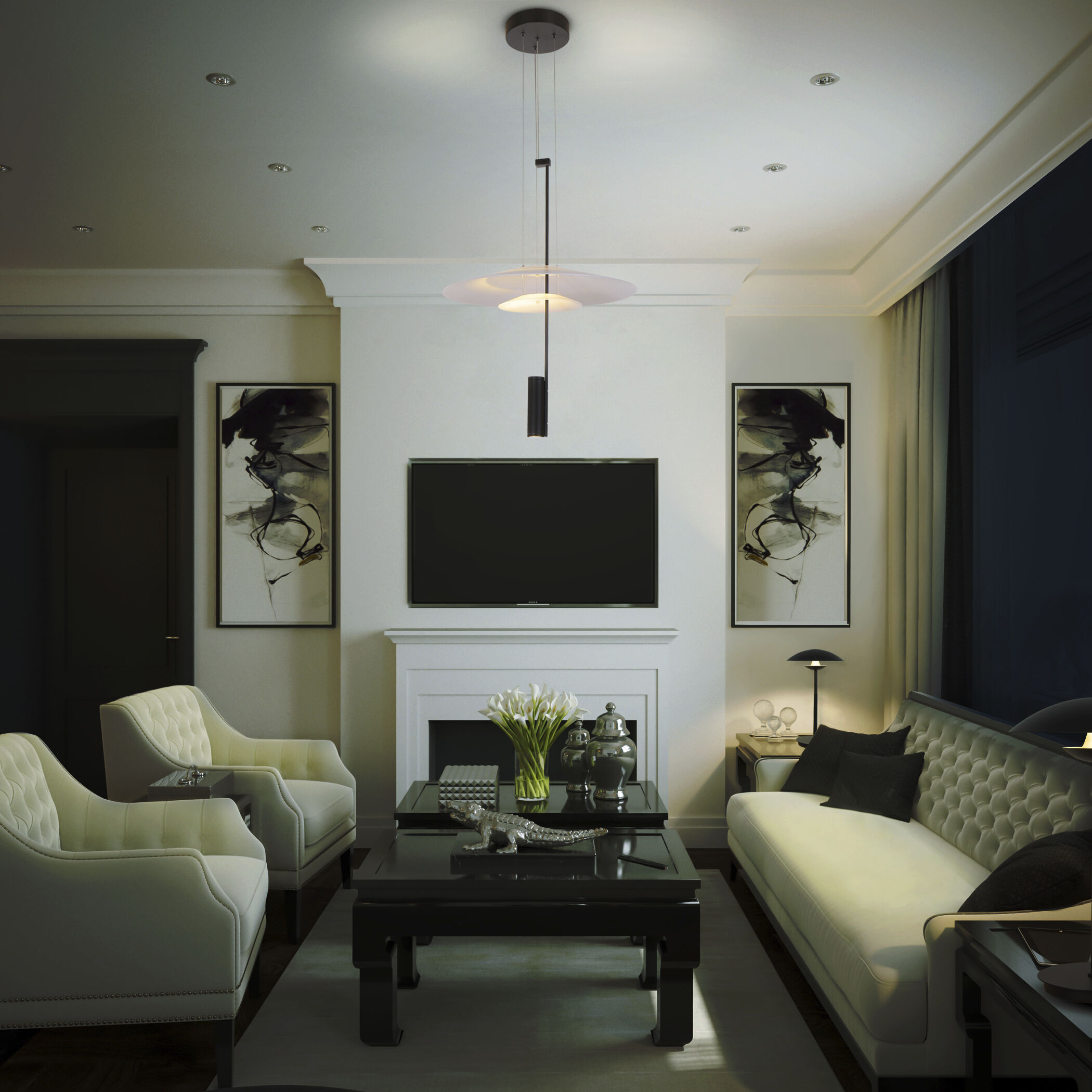 Artisan Collection/POSITANO Series 19.75 inch Black Pendant Ceiling Light