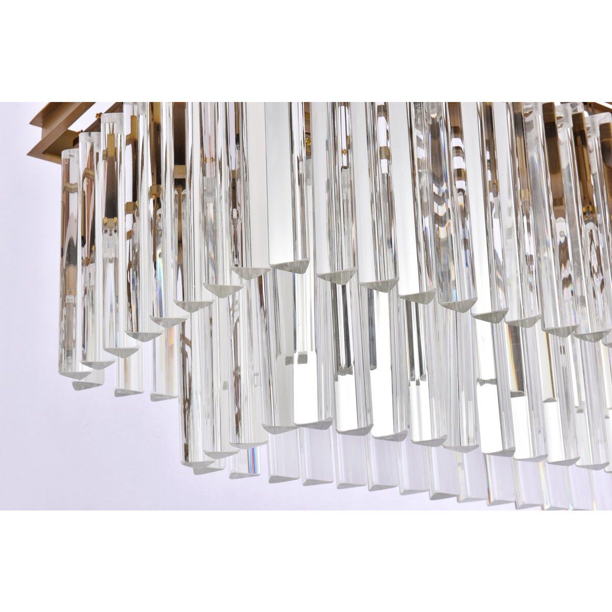 Sydney 12 Light 50 inch Satin Gold Linear Chandelier Ceiling Light in Clear
