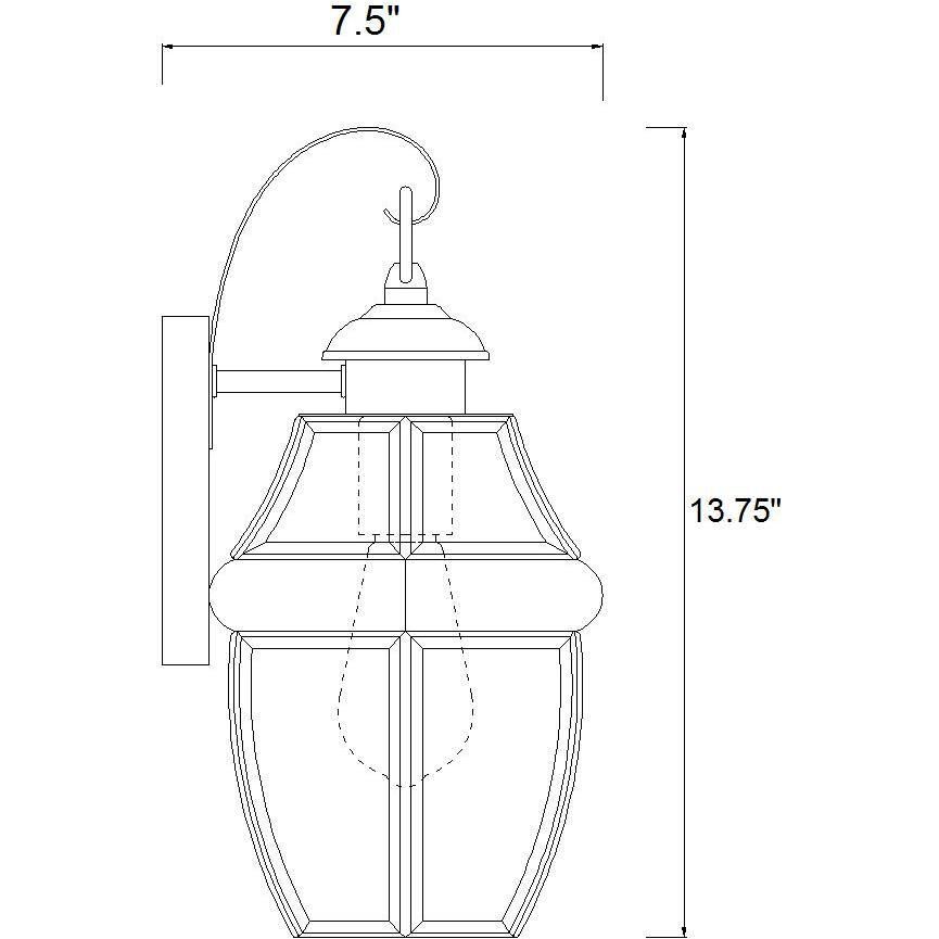 Westover 1 Light 13.75 inch Black Outdoor Wall Light