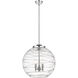 Ballston Athens Deco Swirl LED 17.88 inch Polished Chrome Statement Pendant Ceiling Light in Clear Deco Swirl