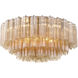 Addis 16 Light 32 inch Aged Brass Flush Ceiling Light in Tronchi Glass Amber