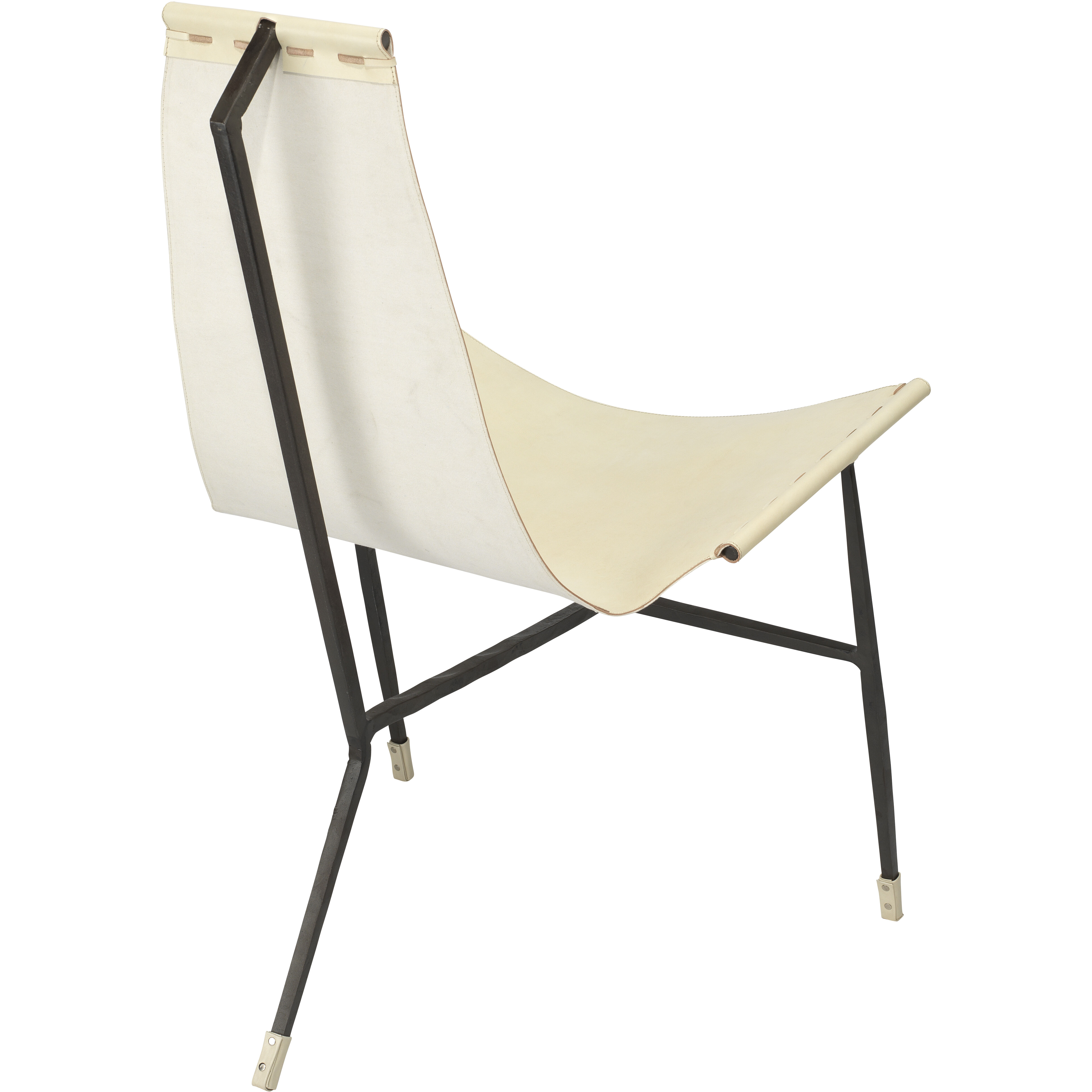 Black iron lounge chair top