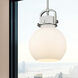 Downtown Urban Newton Sphere 1 Light 10 inch Satin Nickel Mini Pendant Ceiling Light in Matte White
