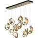 Riza 10 Light 12.2 inch Modern Brass Pendant Ceiling Light