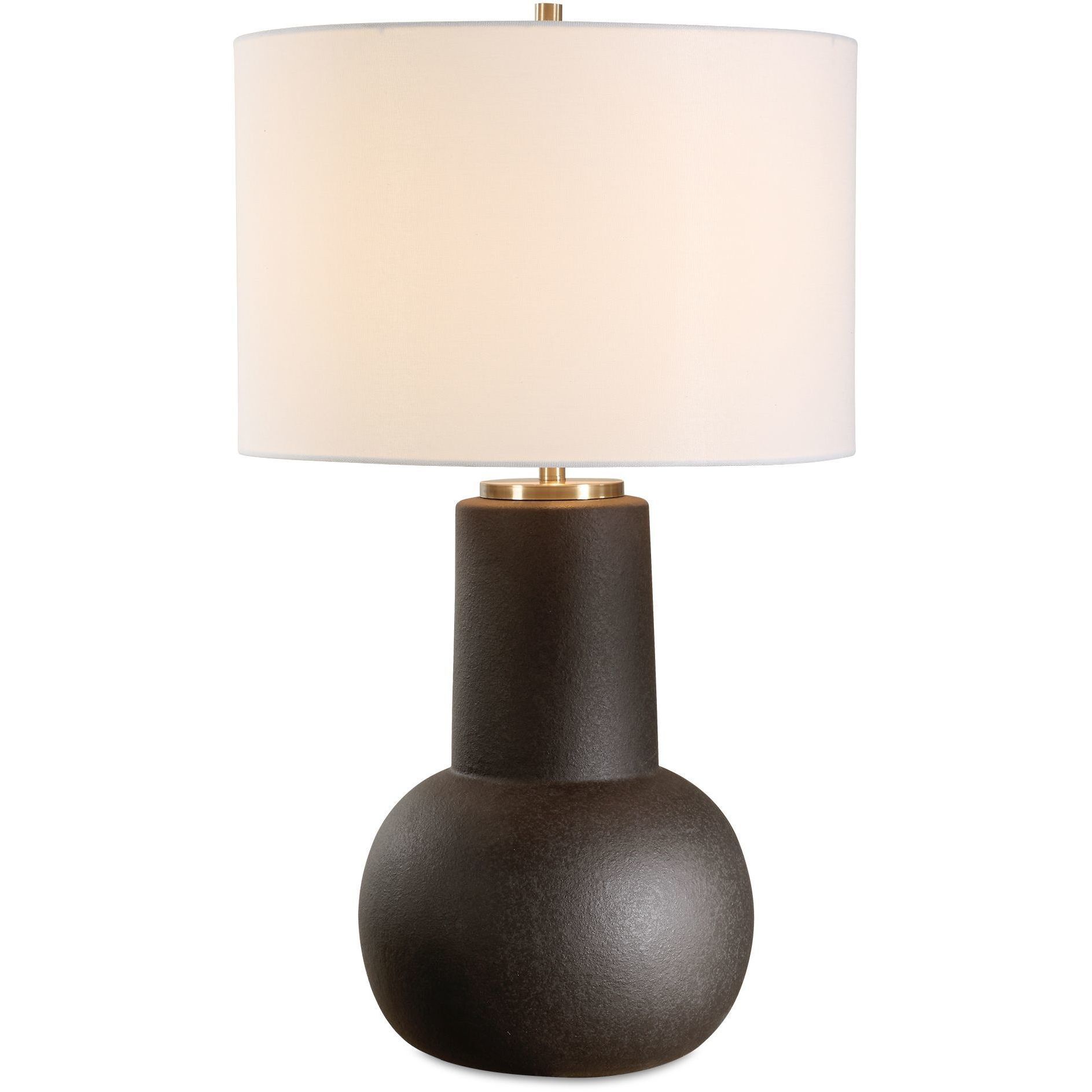 Robson 29 inch 150 watt Rustic Bronze Glaze and Brass Table Lamp Portable Light