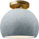Radiance LED 7 inch Brushed Brass and Concrete Semi-Flush Ceiling Light