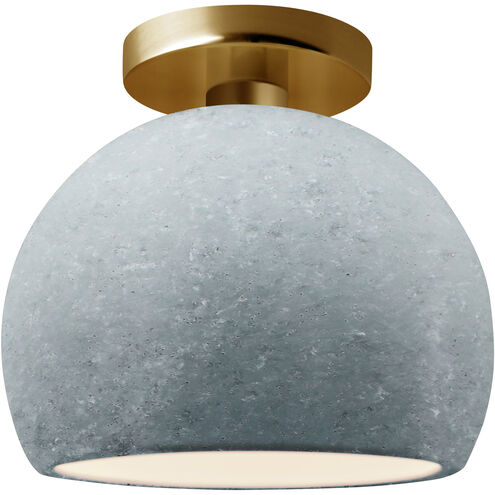 Radiance LED 7 inch Brushed Brass and Concrete Semi-Flush Ceiling Light
