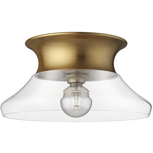 Marcel 1 Light 15 inch Vintage Brass Flush Mount Ceiling Light