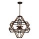 Unity 6 Light 23 inch Chestnut Bronze Exterior with Gold Interior Chandelier Ceiling Light 