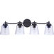 Tyler 4 Light 31 inch Flat Black Vanity Light Wall Light