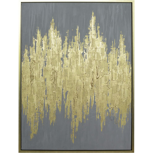Queens Brushed Gold and Grey Wall Art