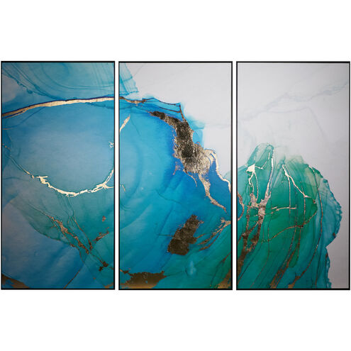 Blue Lagoon Charcoal Luxe Art, Set Of 3
