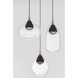 Arabesque LED 14.25 inch Coal And Brushed Gold Pendant Ceiling Light