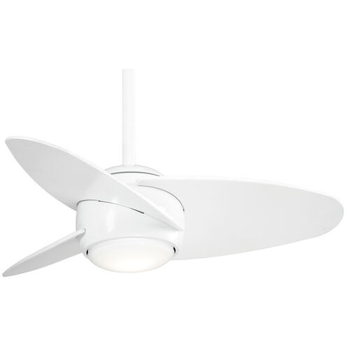 Slant 36 inch White Ceiling Fan