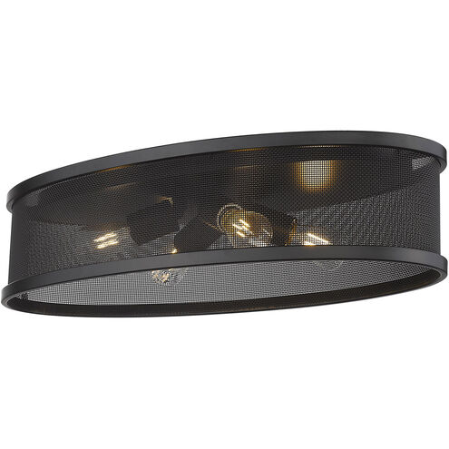 Channing 4 Light 24 inch Matte Black Flush Mount Ceiling Light