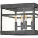 Open Air Porter 4 Light 12 inch Aged Zinc Outdoor Flush Mount, Estate Series