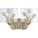 Calla 2 Light 14.75 inch White Gold Vanity Light Wall Light