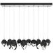 Chrysalis 10 Light 10.1 inch Vintage Platinum Pendant Ceiling Light in Black Crystal