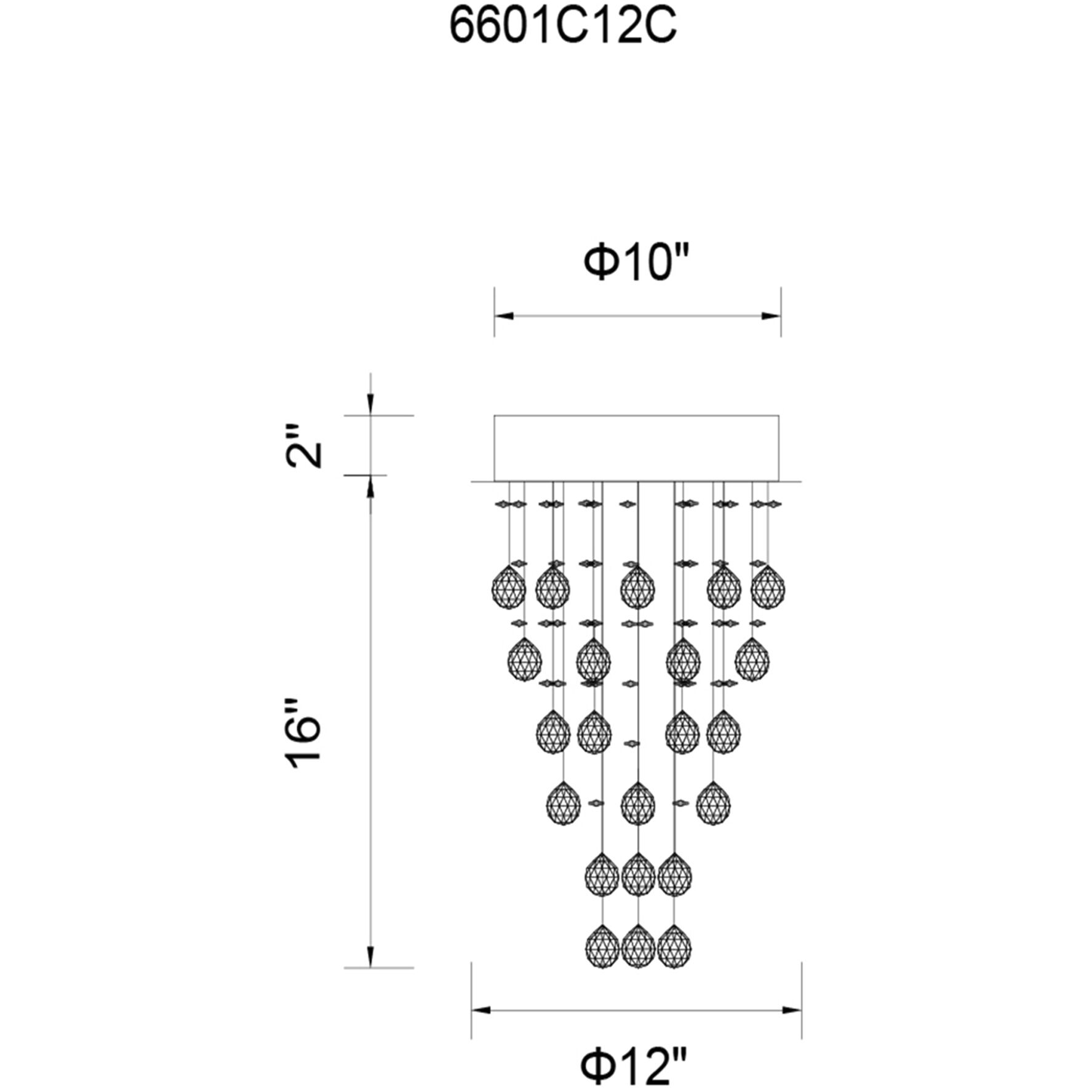 Rain Drop 3 Light 12 inch Chrome Flush Mount Ceiling Light